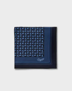 Blue Paisley Pocket Square