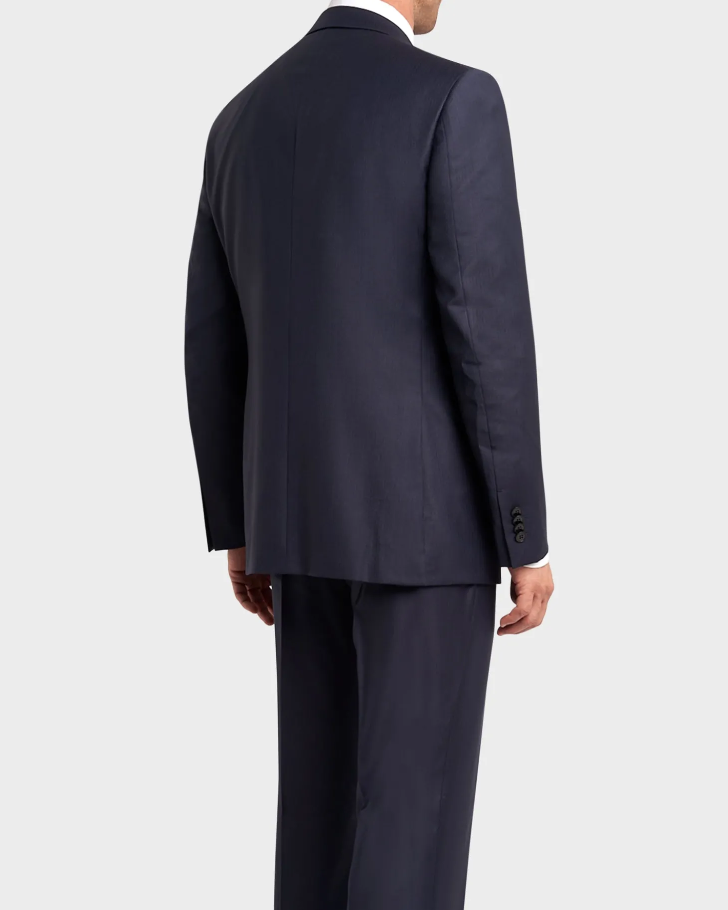 Blue Self Stripe Herringbone Trofeo Wool Suit