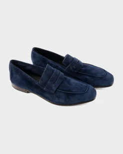 Blue Suede L'Asola Moccasins