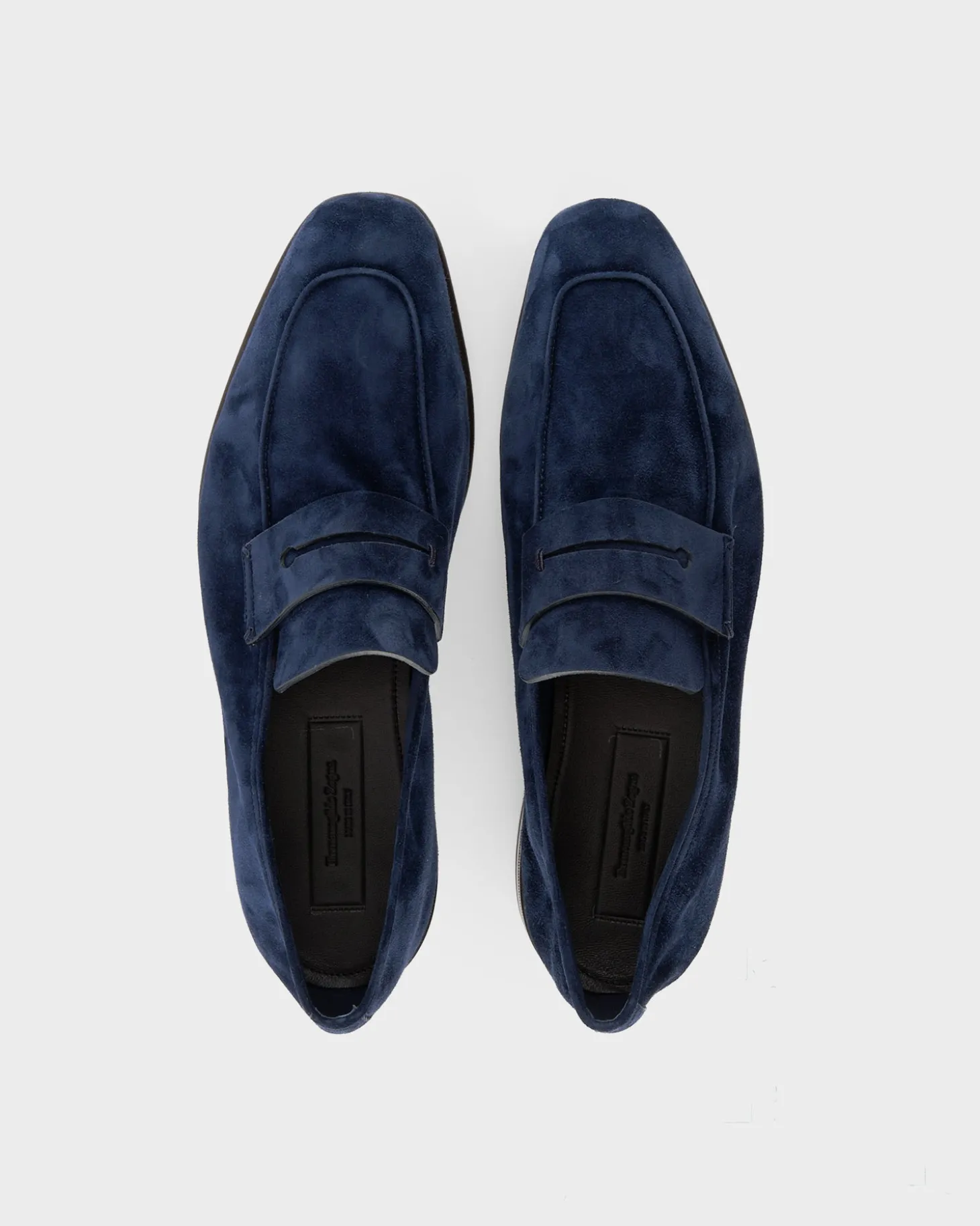 Blue Suede L'Asola Moccasins