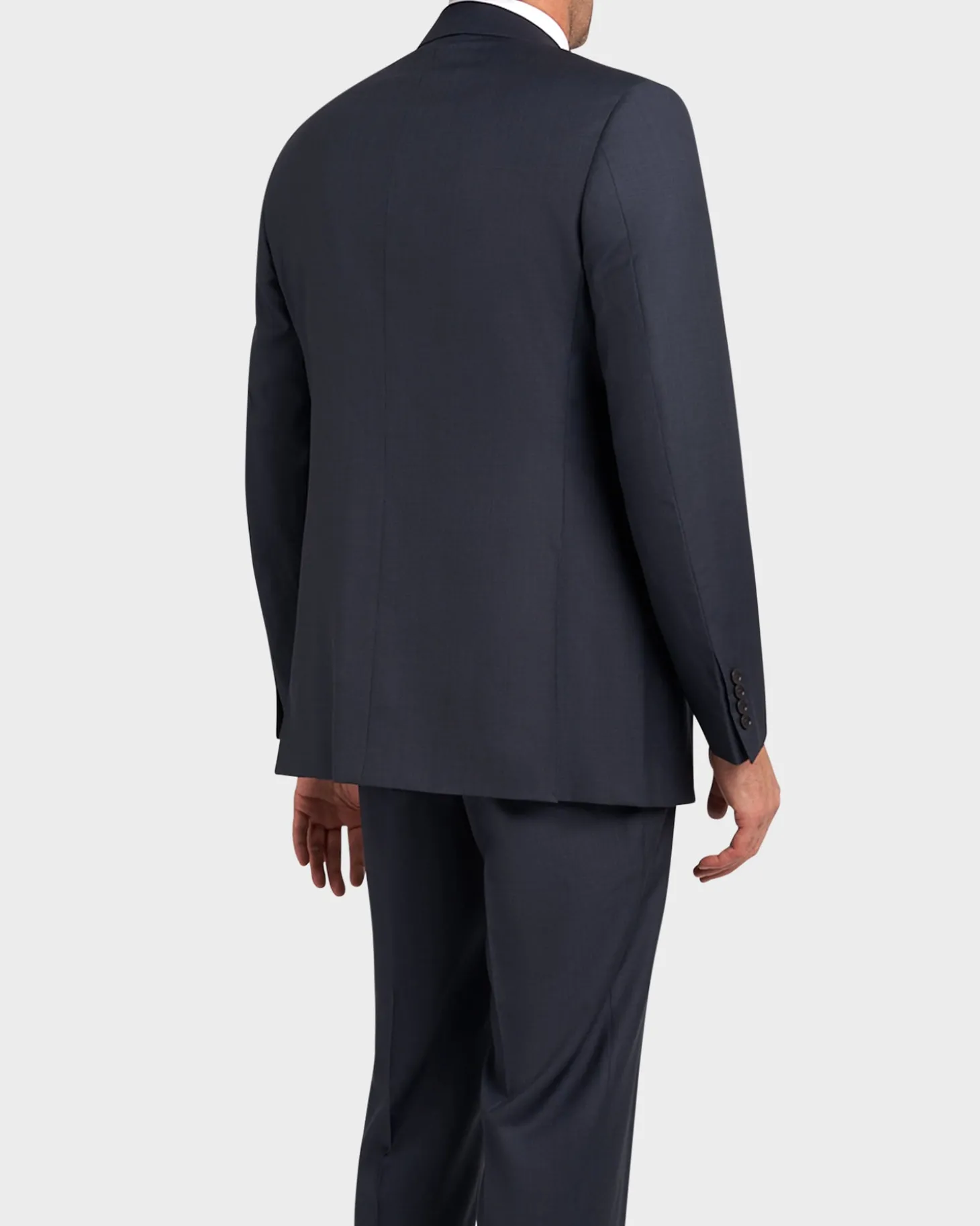 Blue Textured Wool Suit