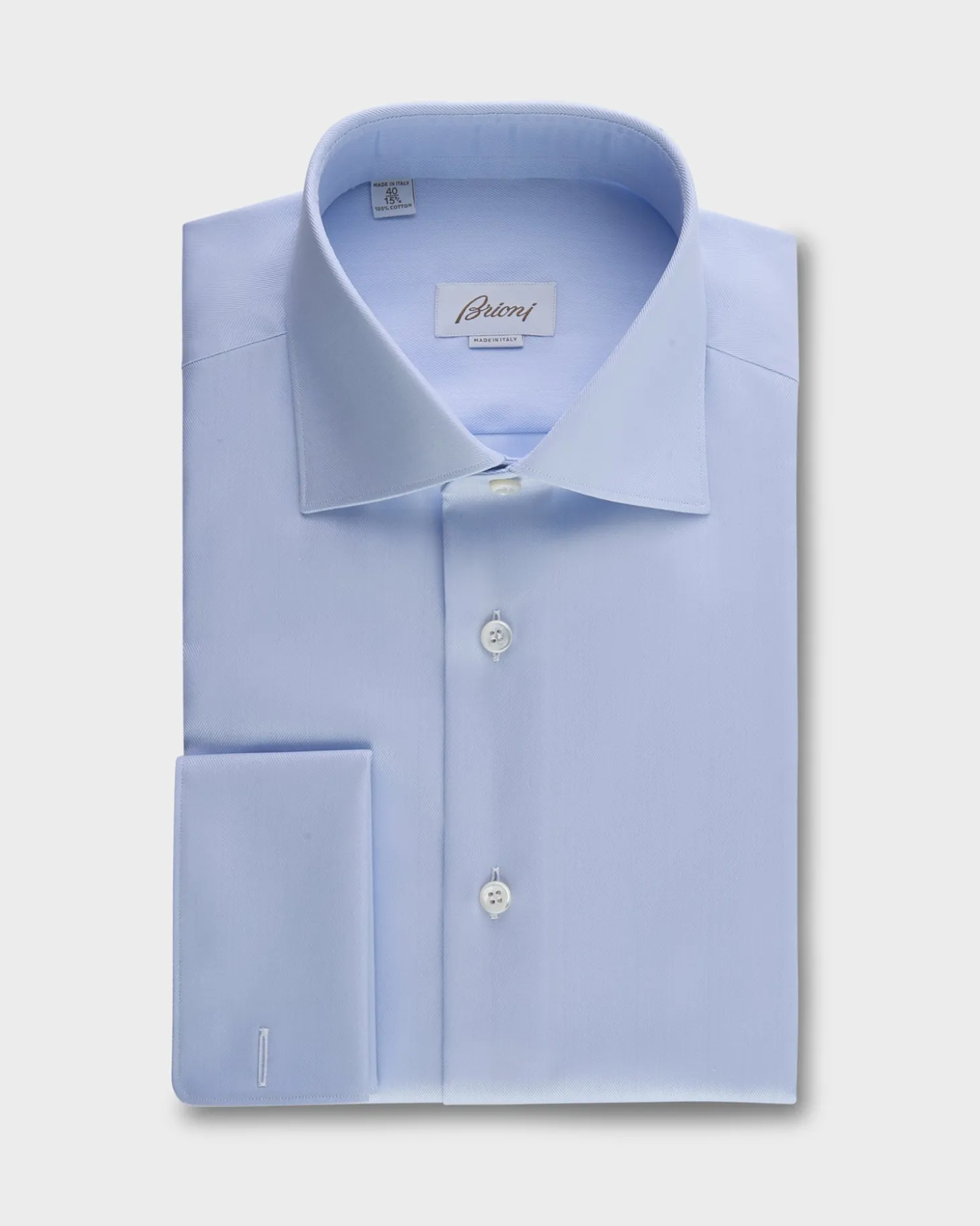 Blue Ventiquattro Cotton Twill French Cuff Shirt