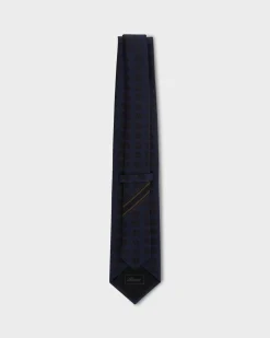 Blue With Brown Circular Paisley Pattern Silk Tie