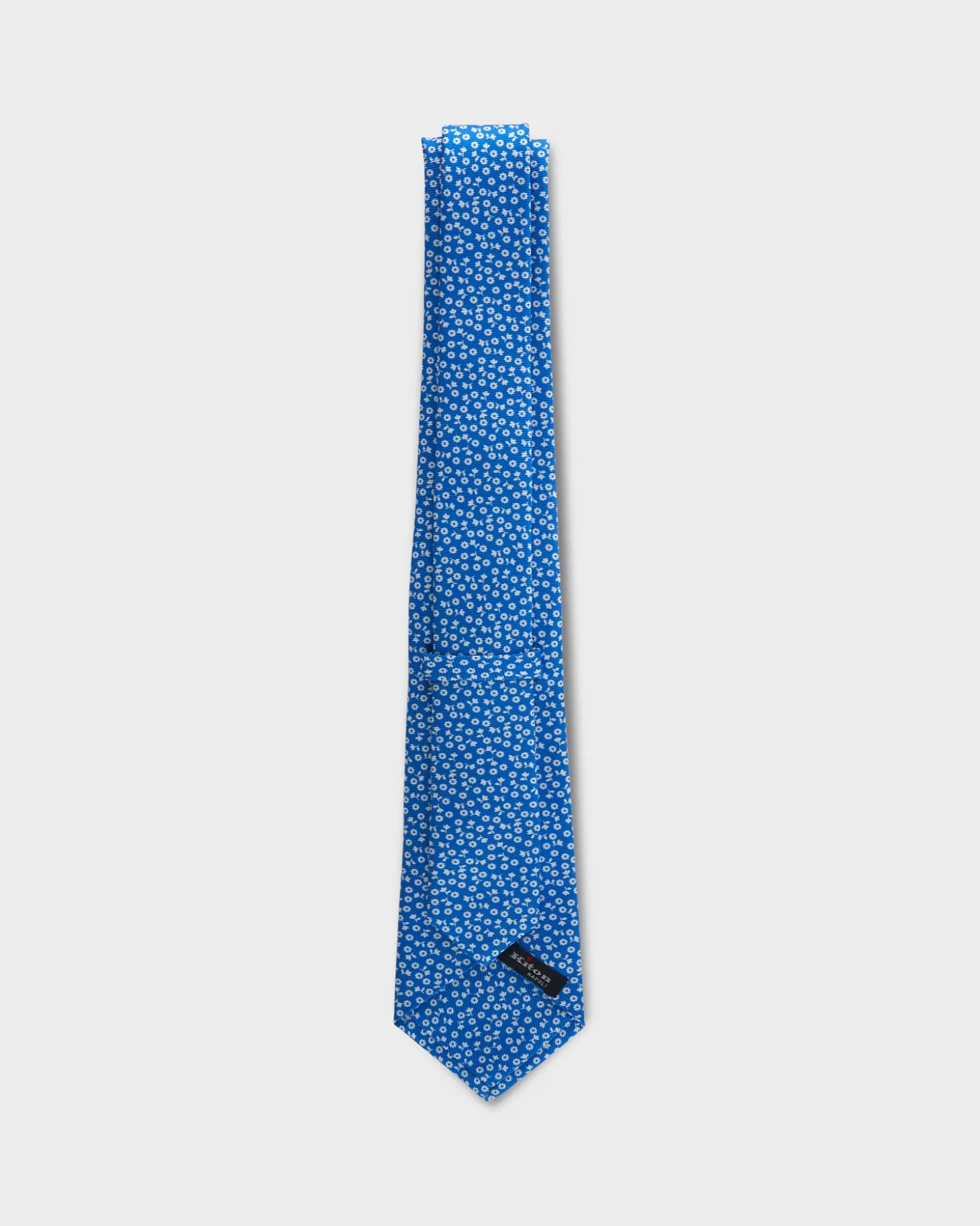 Blue With Mini White Floral Silk Tie