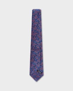 Blue With Orange Paisley Tie