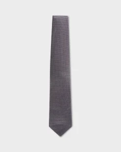 Blue With Pink Textured Silk Tie