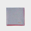 Blue With Raspberry Brown And Orange Pattern Silk Pocket Square
