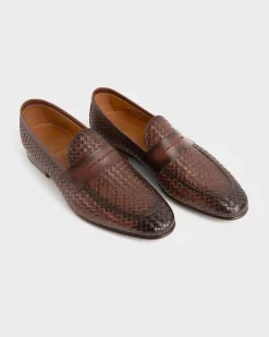 Brown Agadir Woven Leather Loafer