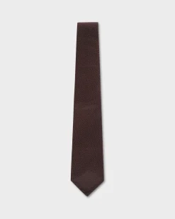 Brown And Navy Silk Gauze Tie