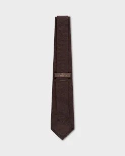 Brown And Navy Silk Gauze Tie
