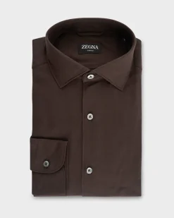 Brown Cashco Cashmere Cotton Shirt