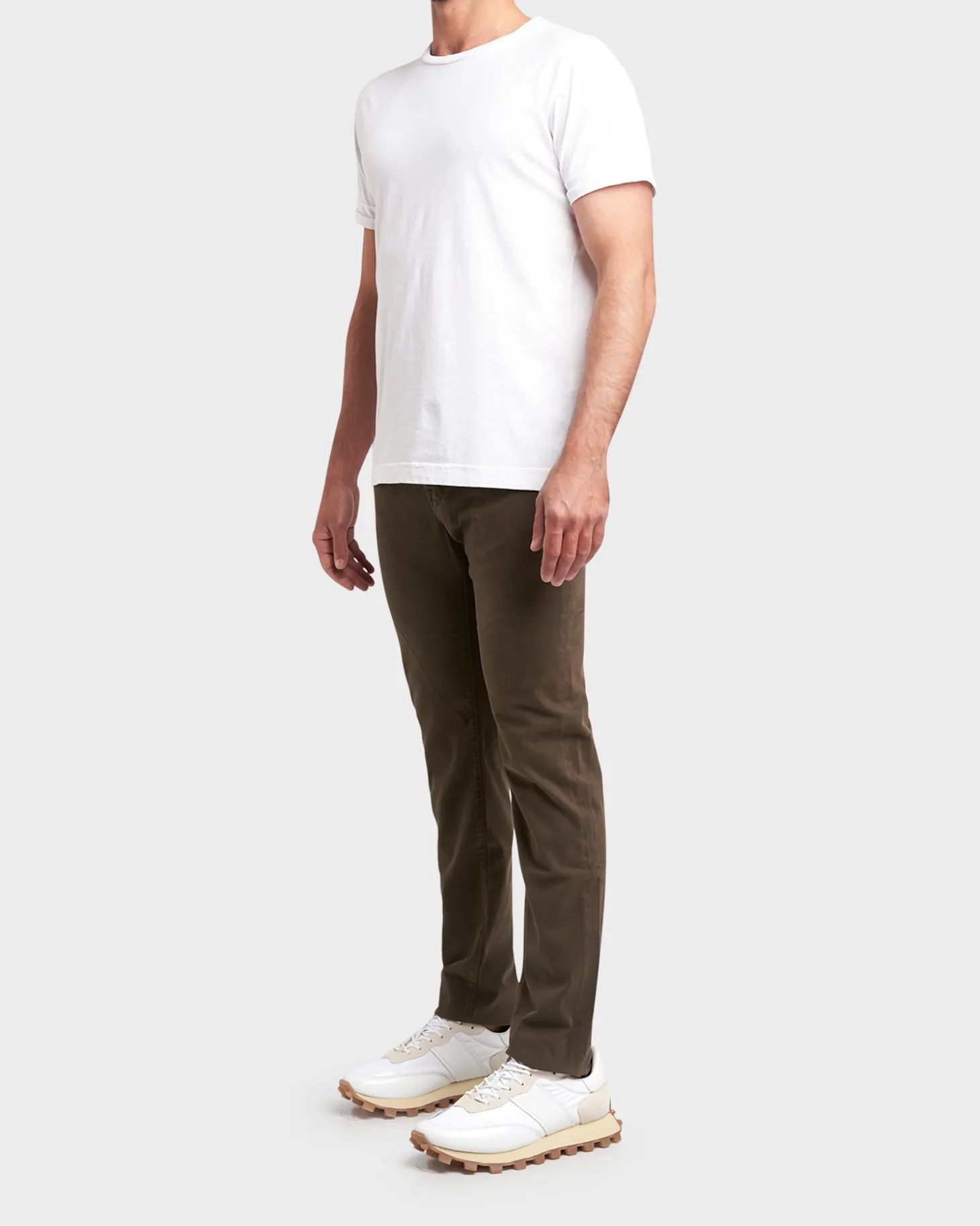 Brown Lightweight Cotton Stretch Trousers