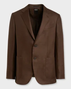 Brown Linen Sports Jacket