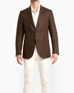 Brown Linen Sports Jacket