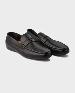 Brown Minorca Pebbled Leather Loafer