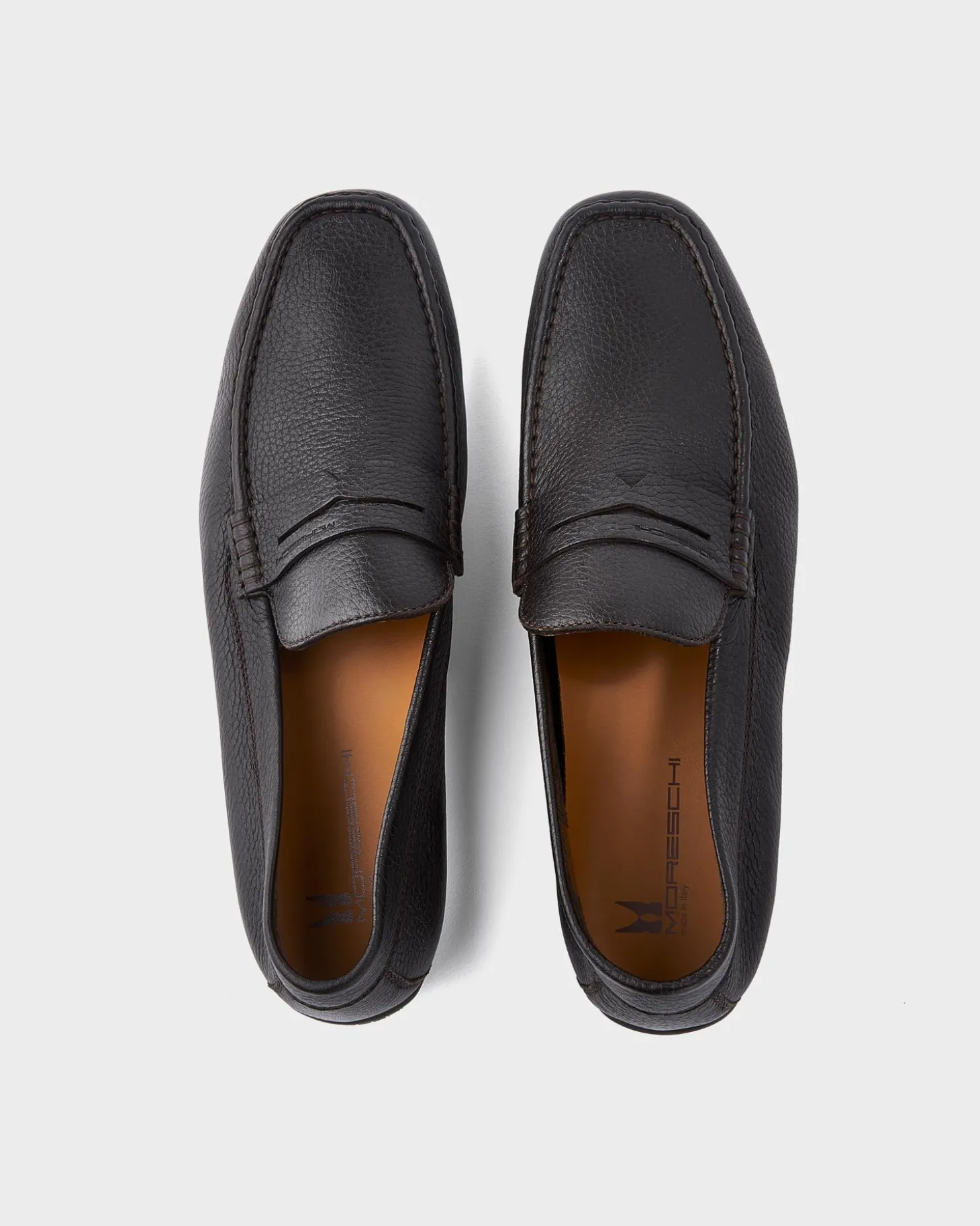 Brown Minorca Pebbled Leather Loafer
