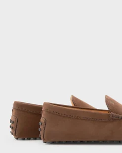 Brown Nubuck Gommino Driving Shoes
