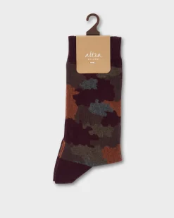 Burgundy Camo Socks