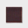 Burgundy Geo Floral Wool Pocket Square