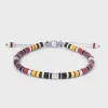 Burgundy Pattern Rizon Silver Bracelet