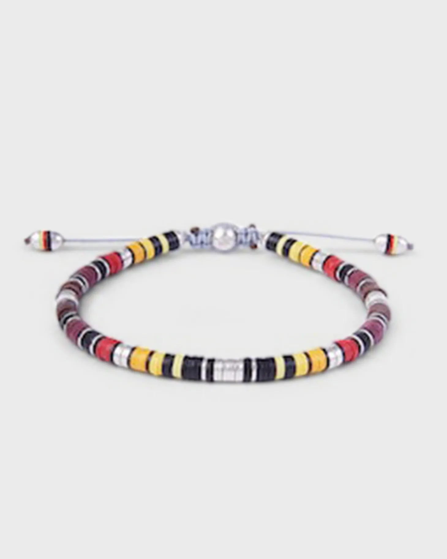 Burgundy Pattern Rizon Silver Bracelet