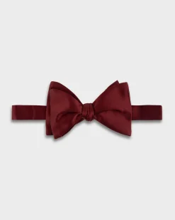 Burgundy Silk Untied Bow Tie