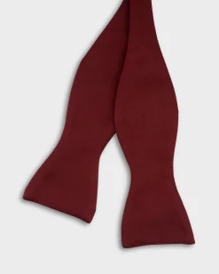 Burgundy Silk Untied Bow Tie