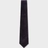 Burgundy With Blue And White Micro Pattern Tie
