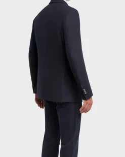 Cashmere Mink Solid Navy Blazer