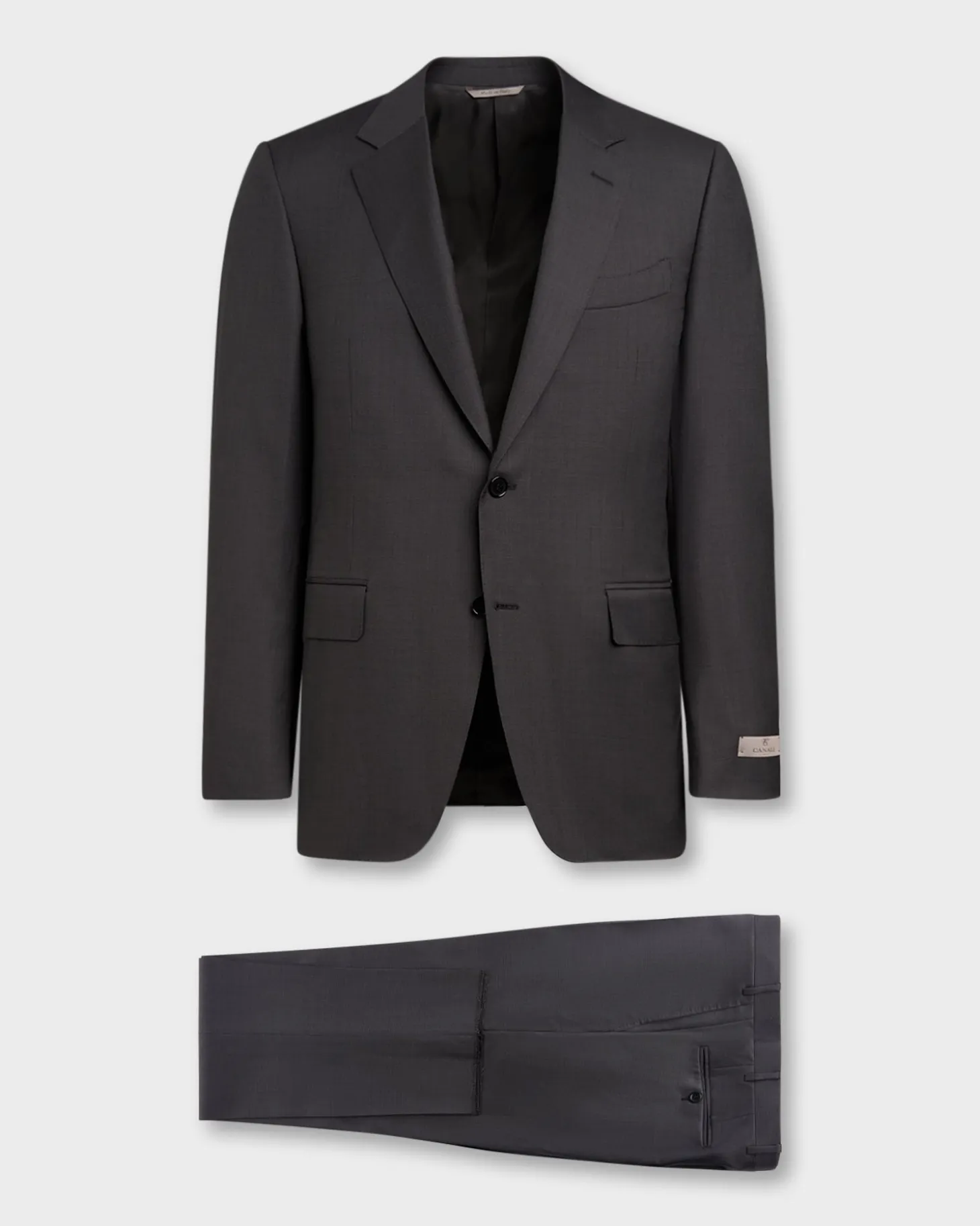 Charcoal With Blue Micro Pattern Wool Suit