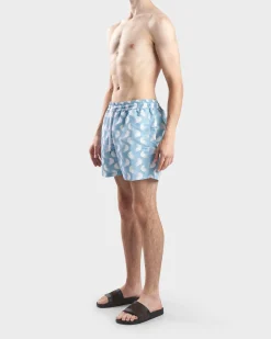 Cool Blue Copacabana Nuvem Print Sport Swim Short