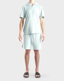 Cool Blue Faustino Terry Cotton Polo Shirt
