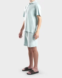 Cool Blue Faustino Terry Cotton Polo Shirt
