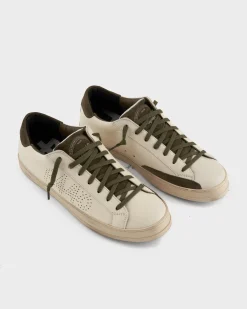 Cream And Olive John Sneakers