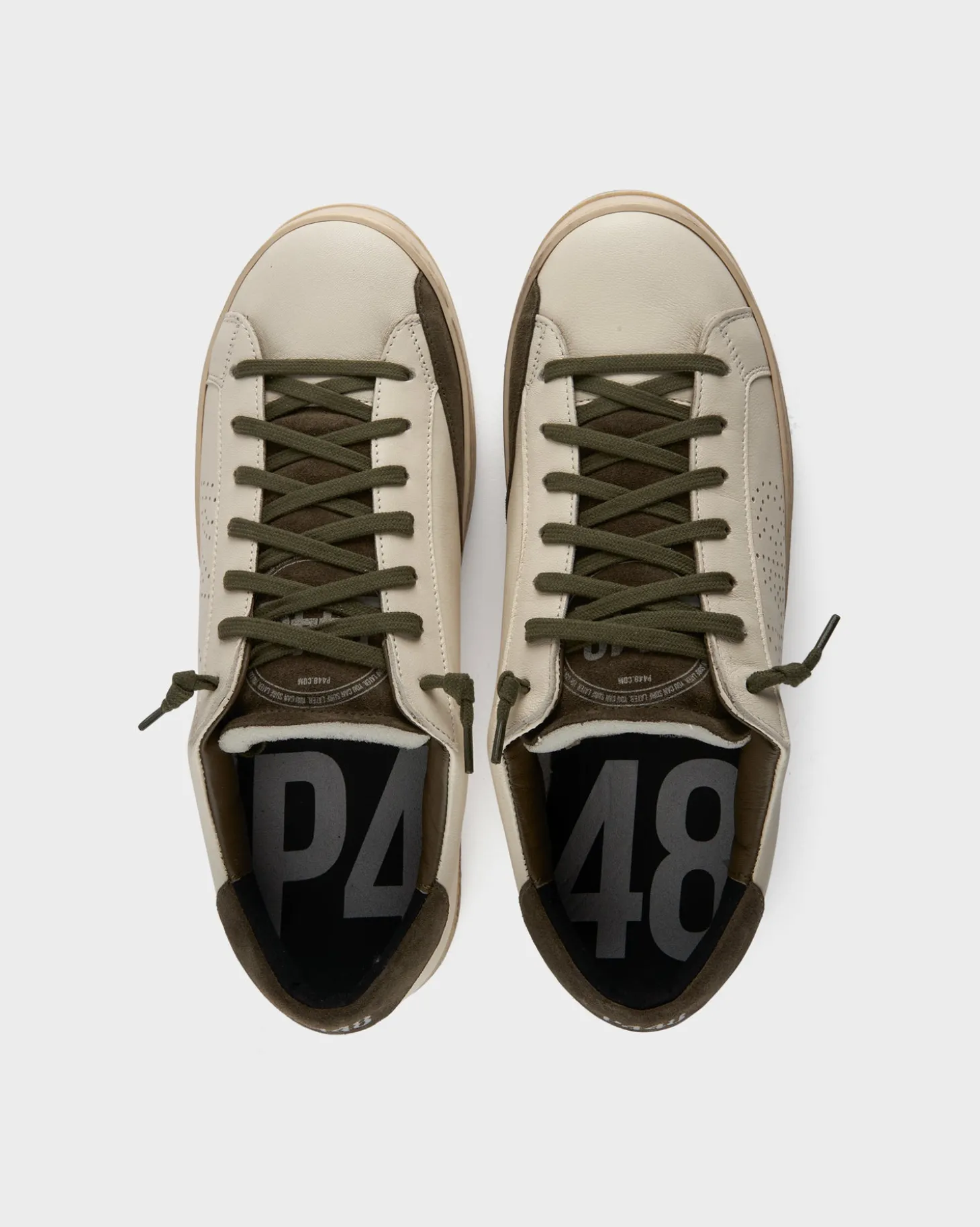 Cream And Olive John Sneakers