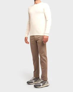Cream Virgin Wool Crew Sweater