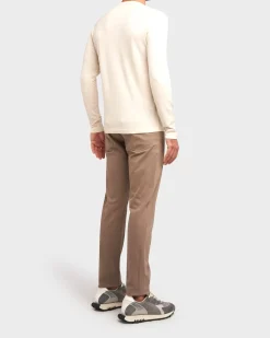Cream Virgin Wool Crew Sweater