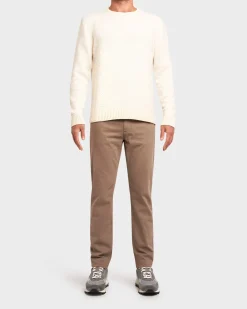 Cream Wool Blend Patterned Knit Sweater