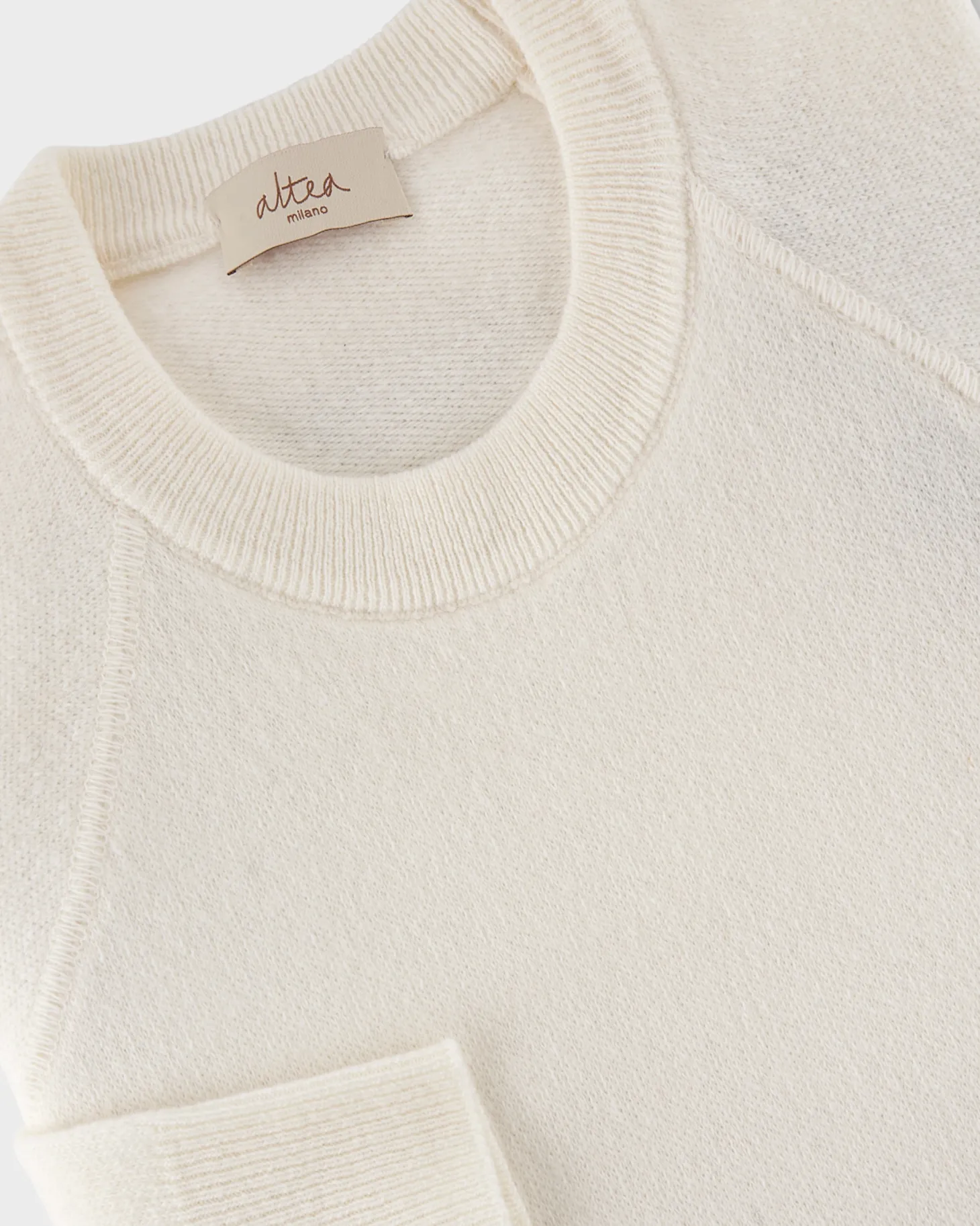 Cream Wool Cashmere Knit Sweater