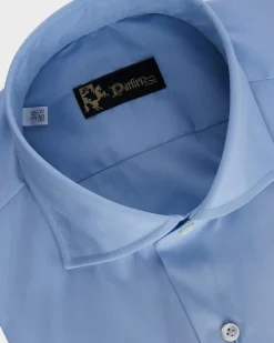 Crystal Blue Cotton Stretch Shirt
