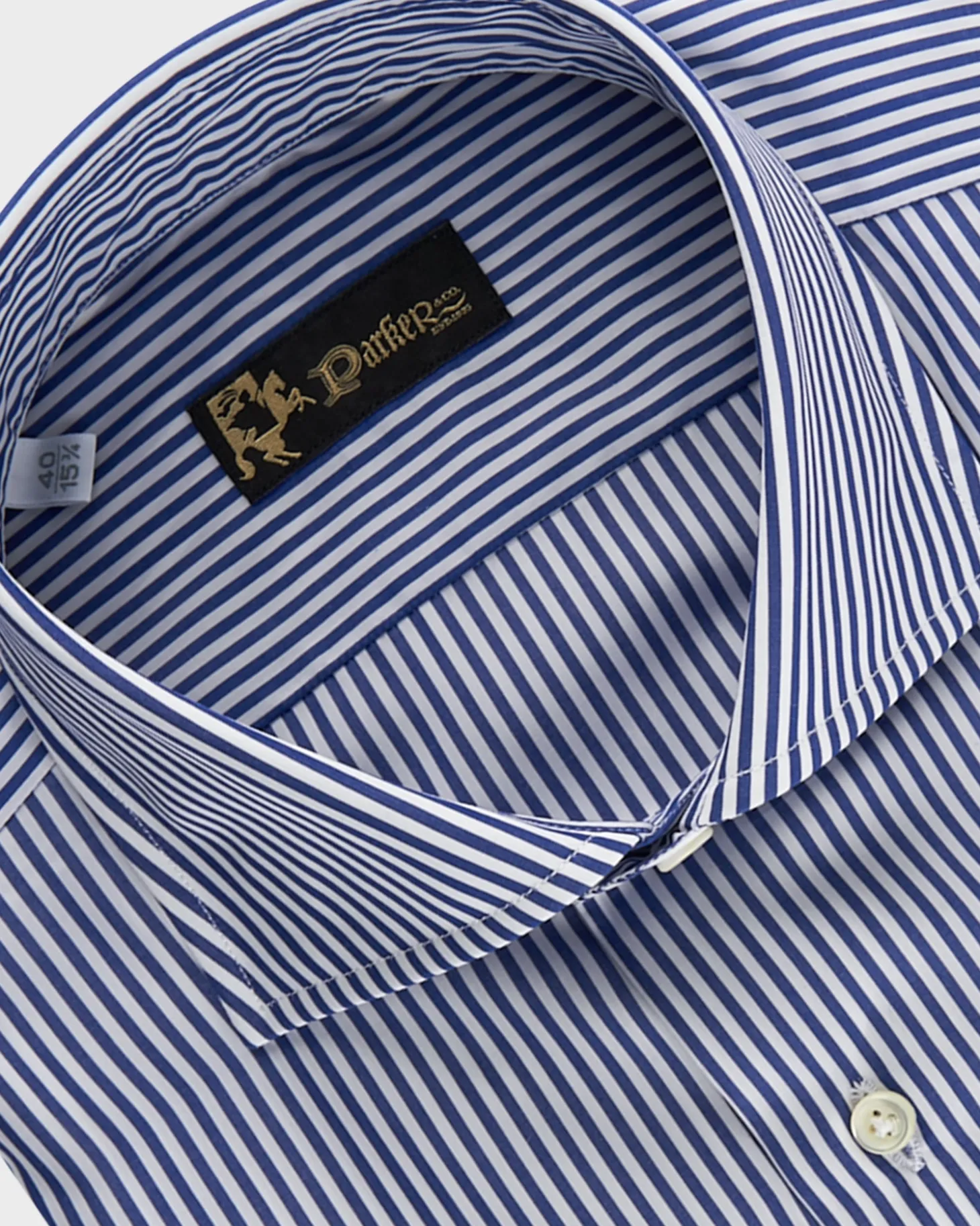 Dark Blue And White Stripe Cotton Shirt