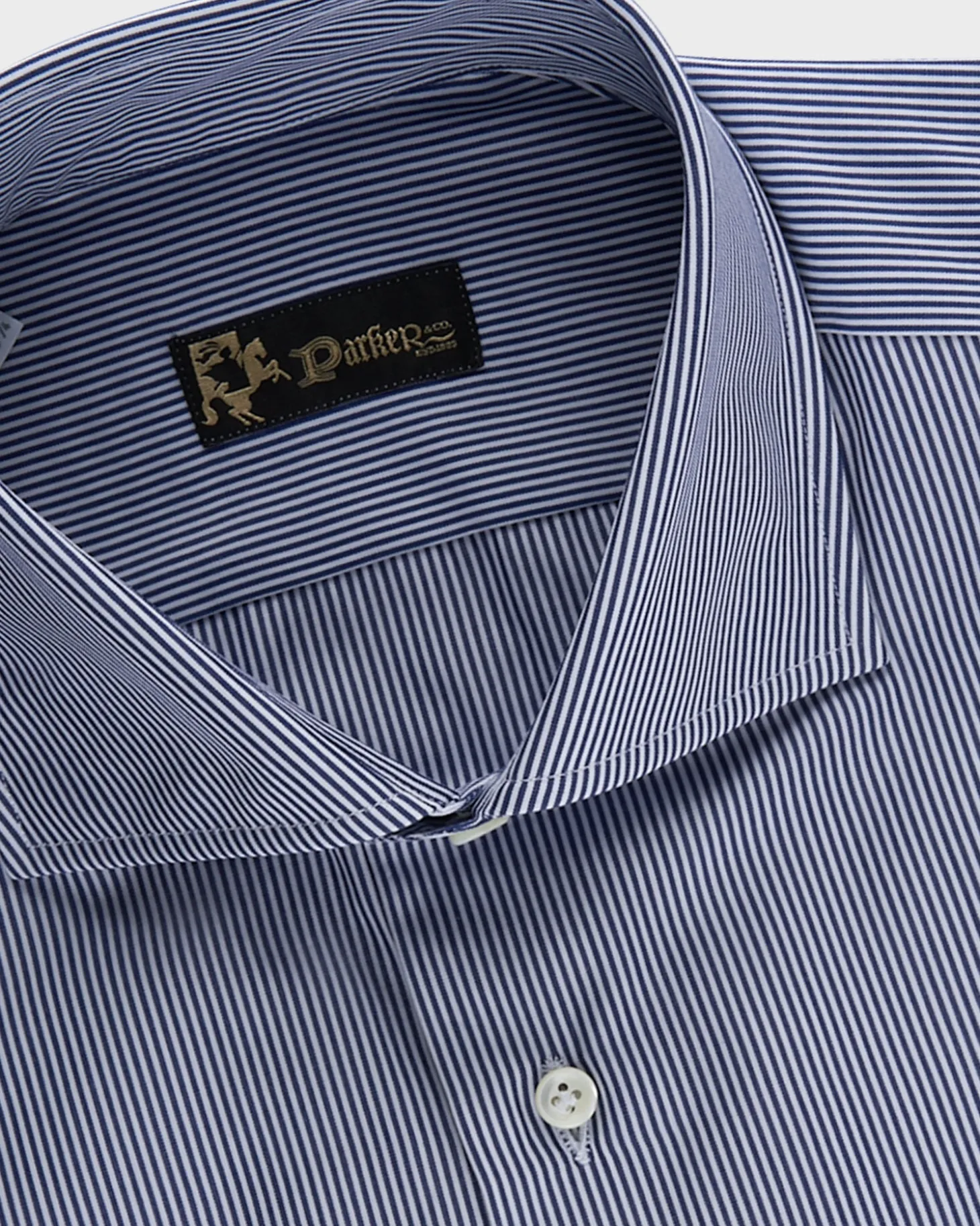 Dark Blue And White Stripe Cotton Shirt
