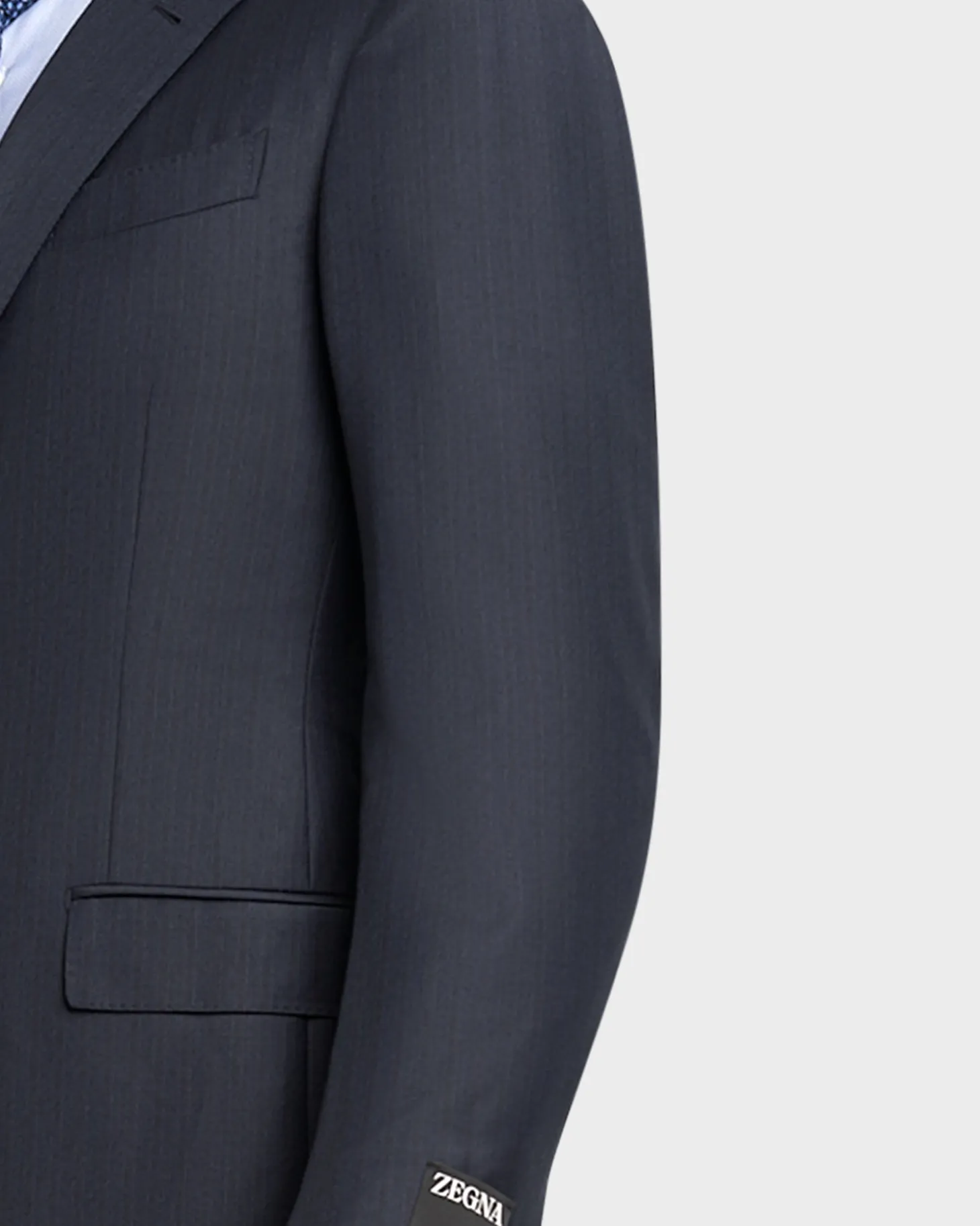 Dark Blue Burgundy Stripe Trofeo Wool Suit