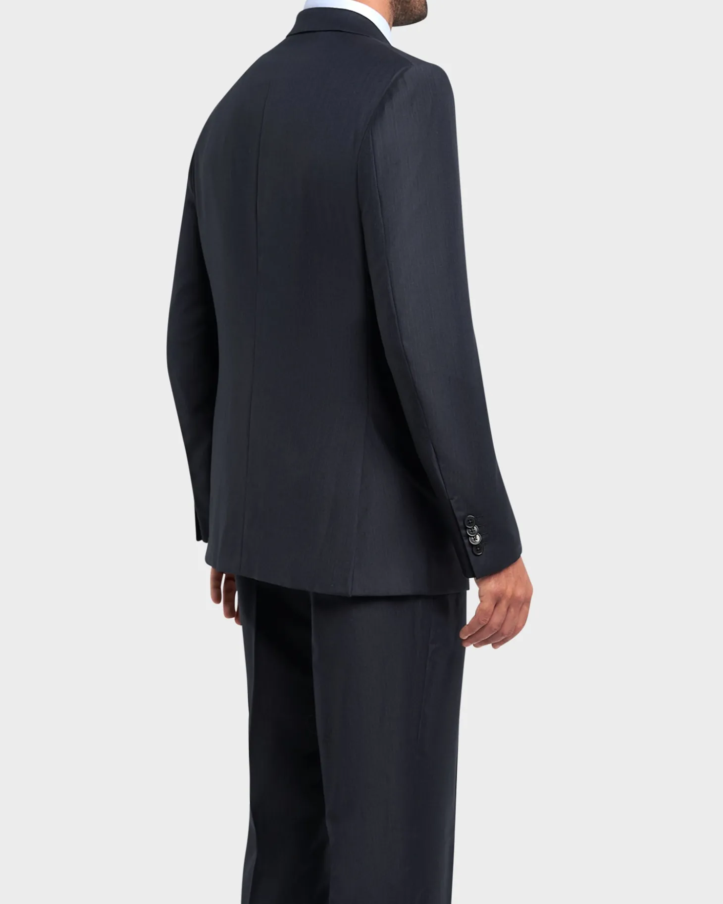 Dark Blue Burgundy Stripe Trofeo Wool Suit