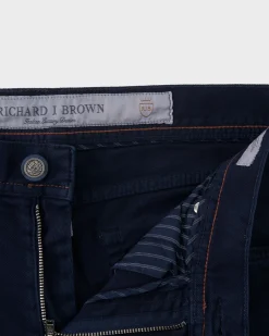 Dark Blue Cashmere Cotton Slim Fit Cords