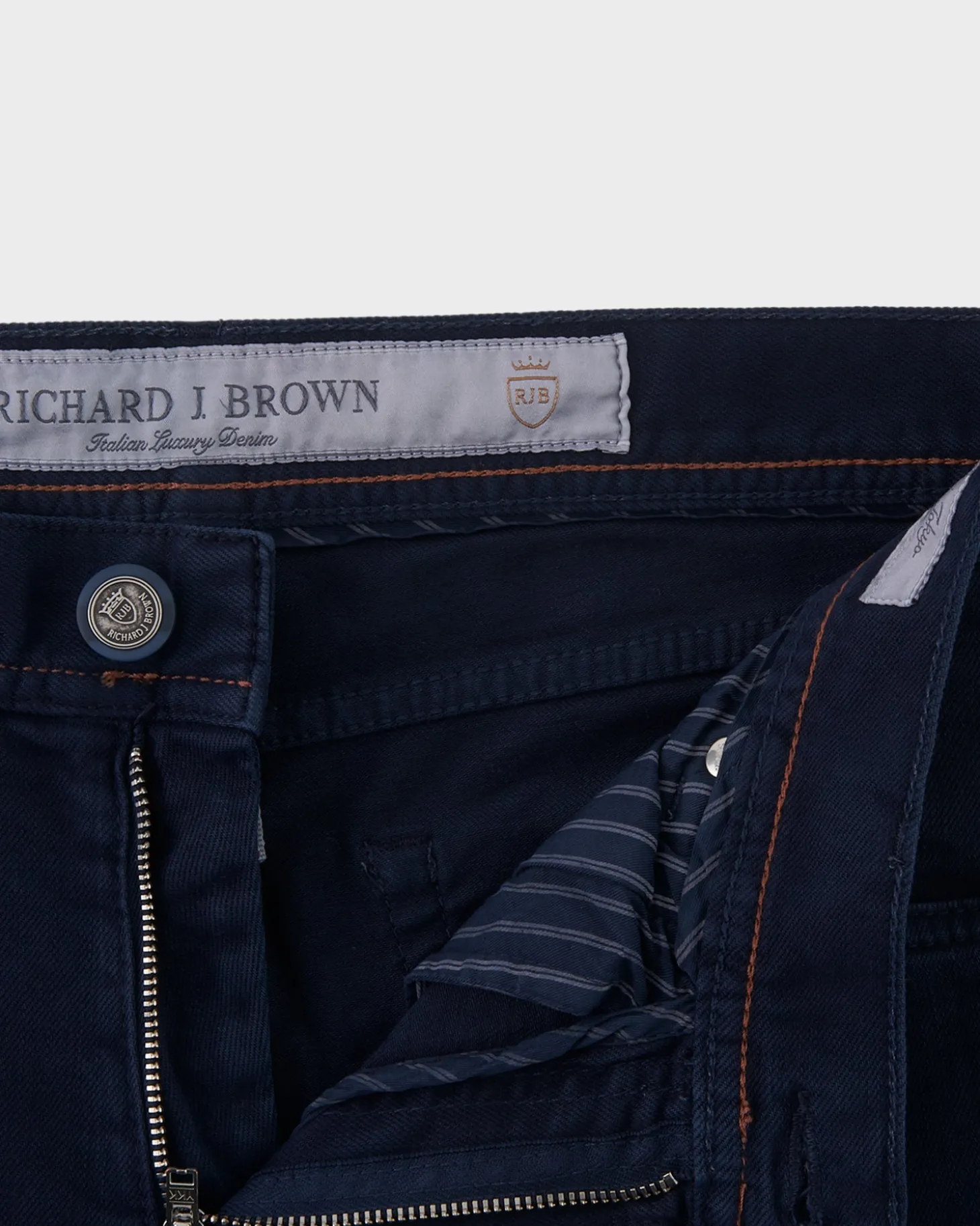 Dark Blue Cashmere Cotton Slim Fit Cords