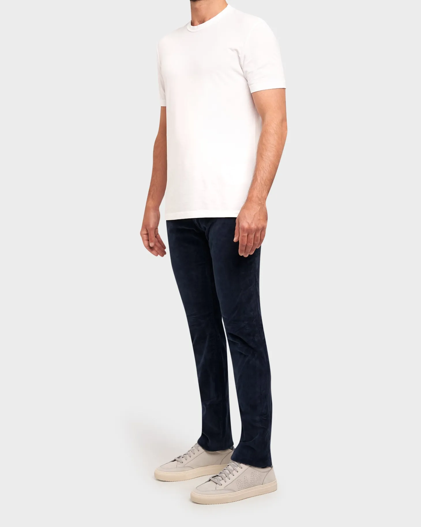 Dark Blue Cashmere Cotton Slim Fit Cords