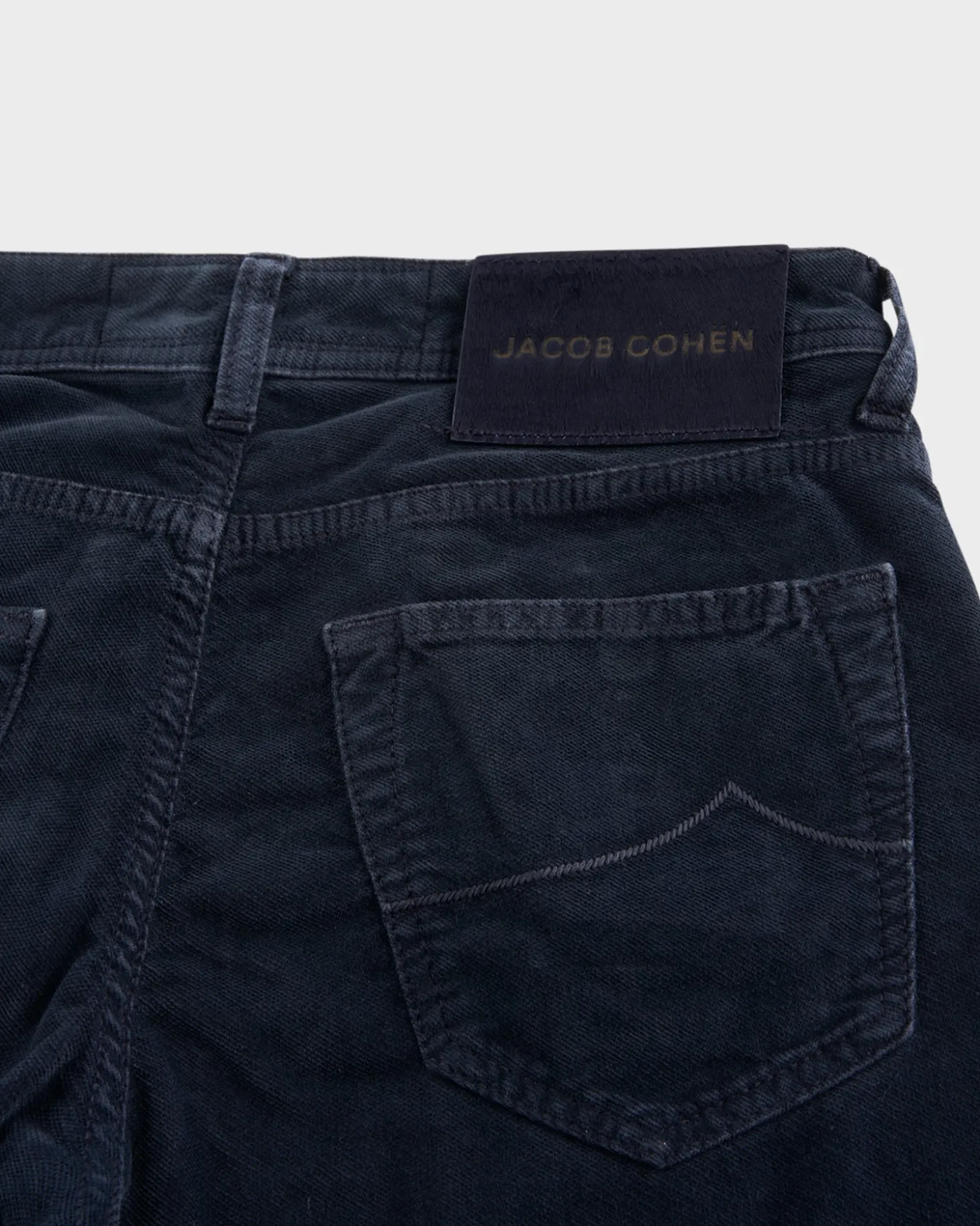 Dark Blue Cotton Corduroy Slim Fit Trousers