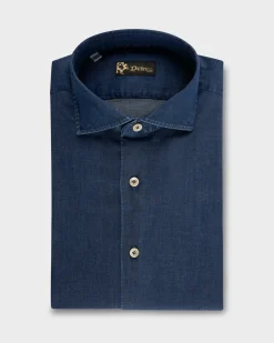 Dark Blue Cotton Denim Shirt