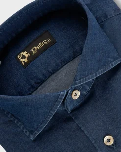 Dark Blue Cotton Denim Shirt